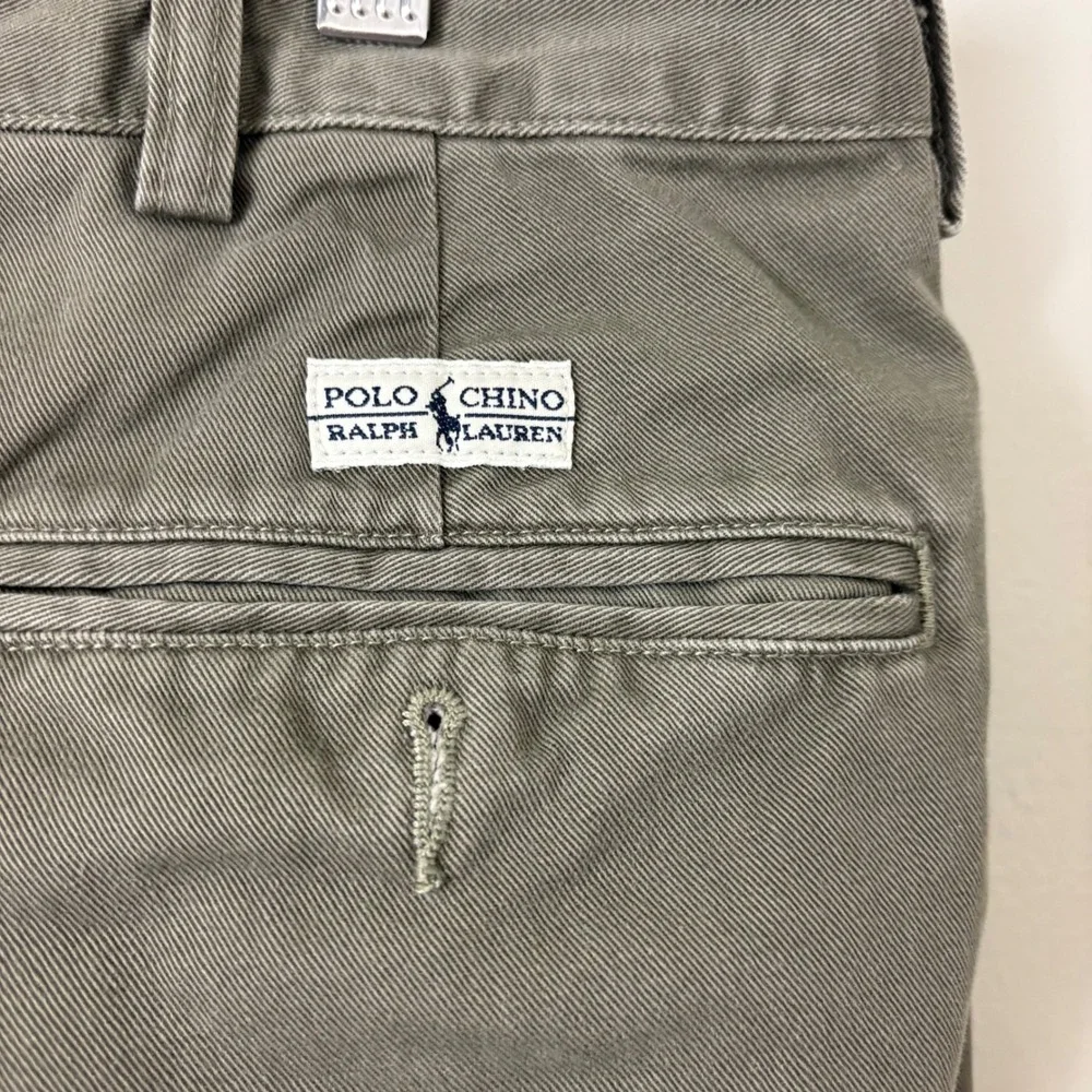 VTG Polo Ralph Lauren Andrew Pant Chinos Men 33x30 Olive Green Pleated Classic